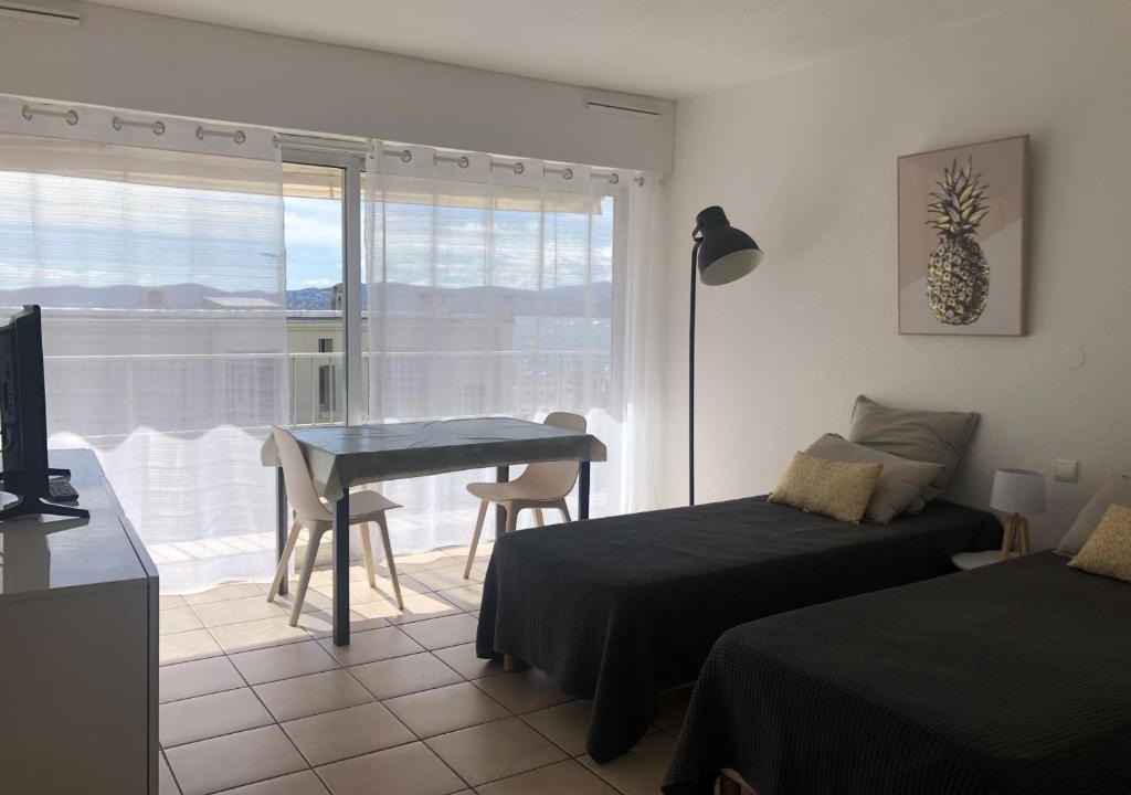 Saint-Raphael Apartment | Studio climatisé pour 2, proche plage et commerces, animaux admis, WiFi, parking - FR-1-466A-20