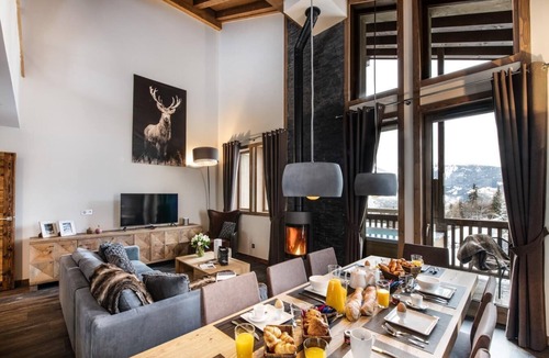 La Perriere Ski Chalet | Chalet, wifi, 50m from resort center, view ski slopes, terrace, balcony, fireplace or stove, parking
