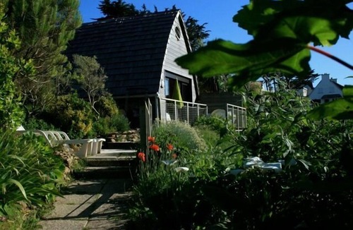 Locquirec House | Feet in the water, wooden house with terrace, breathtaking sea view.