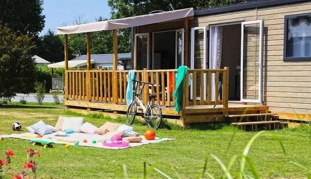 Camping L'Escapade * - Mobile home Grand Large 34m2 (3 bedrooms) + terrace 6 people