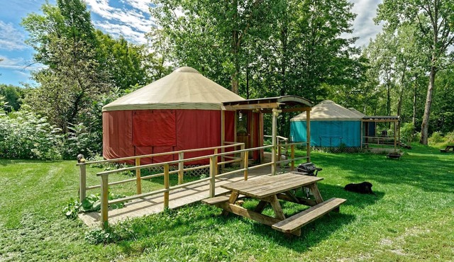 Colorful Upstate New York Yurt Rental on a Farm